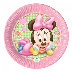 Disney Minnie baby paptallerkner. 19,5 cm 8 stk