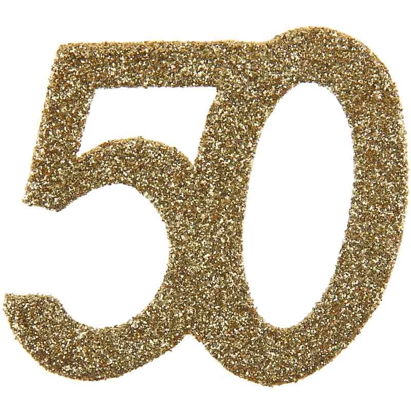 Store konfetti guld glimmer tal. 50