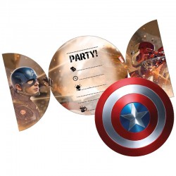 Captain America Civil War. invitationer 6 stk