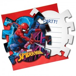 Invitationer Spiderman Team Up 6 stk.