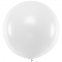 Stor Hvid ballon. 90 cm.