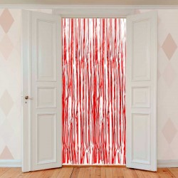 Rødt Folie Dørgardin. 1 x 2 m.