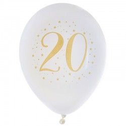 20 års fødselsdagsballoner 8 stk