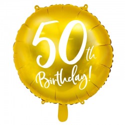 Folieballon 50 år guld 45 cm