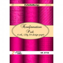 Felicita designpapir A4. konfirmation pink