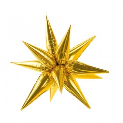 3D Guld stjerne folie ballon 70 cm