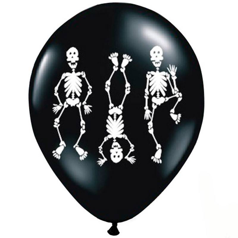 Sort Halloween balloner med skeletter