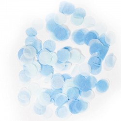 Store runde lyseblå og turkis konfetti 15 g