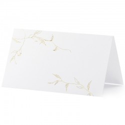 Hvide Bordkort Med Guldblade 10 Stk