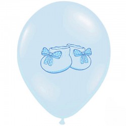balloner barnedåb lyseblå babysko