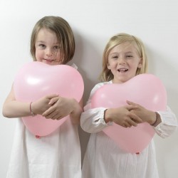Lyserøde hjerte balloner baby shower