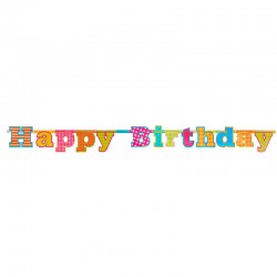 Happy Birthday guirlande. 1,66 cm til fødselsdag