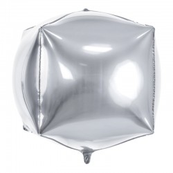 Sølv folieballon firkantet