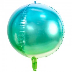 Ombre Folieballon Blå / Grøn 35 cm