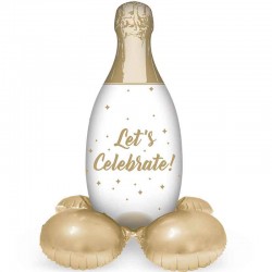 folie ballon champagneflaske lets selebrate. 86 cm