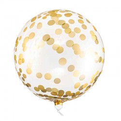 klar orbz ballon guld konfetti. 40 cm