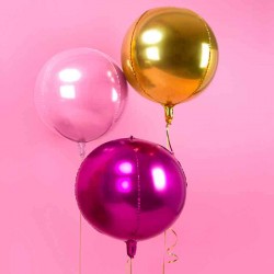 Pink folieballon rund pige fødselsdag