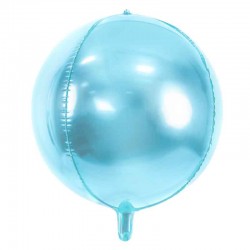 Lyseblå folieballon rund 40 cm