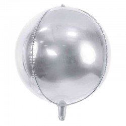 Sølv folieballon rund 40 cm