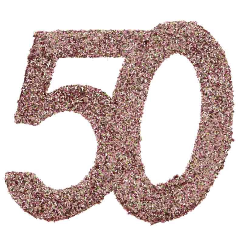 konfetti rose gold glimmer tal. 50 år