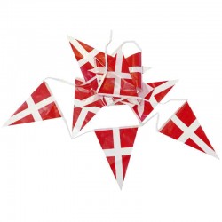 dansk plastik flagguirlande trekant. 10 flag