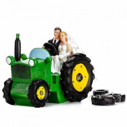 Bryllupsfigur Traktor med brudepar bryllupspynt til bryllup