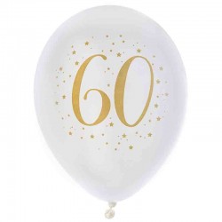 60 års fødselsdagsballoner. 8 stk