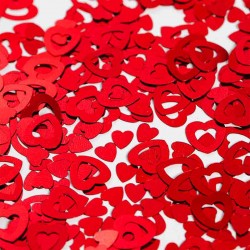 rød hjerter konfetti. 13 mm
