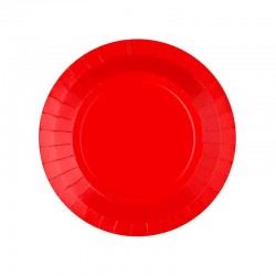 paptallerkner rød 18 cm. 10 stk