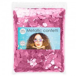 rund konfetti metallic lyserød 10 mm. 250 g