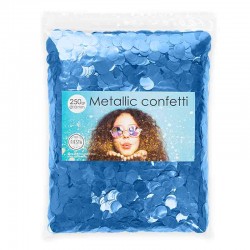 rund konfetti metallic blå 10 mm. 250 g