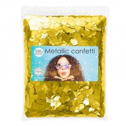 rund konfetti metallic guld 10 mm. 250 g