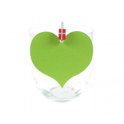 Billede af Hjerte bordkort lime. 10 stk.