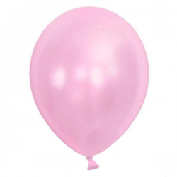 Ballon metallic lyserød. 10. Stk