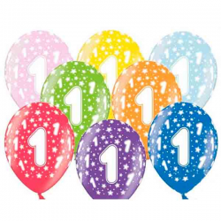 1 års fødselsdags balloner. 6 stk