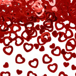 Rød hjerte konfetti 15 g