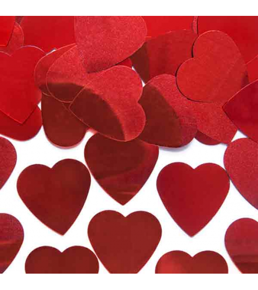 Røde hjerter konfetti 25 mm