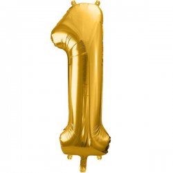 Guld folie ballon 1 tal. 85 cm