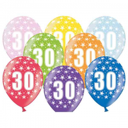 6 stk balloner 30 års fødselsdag
