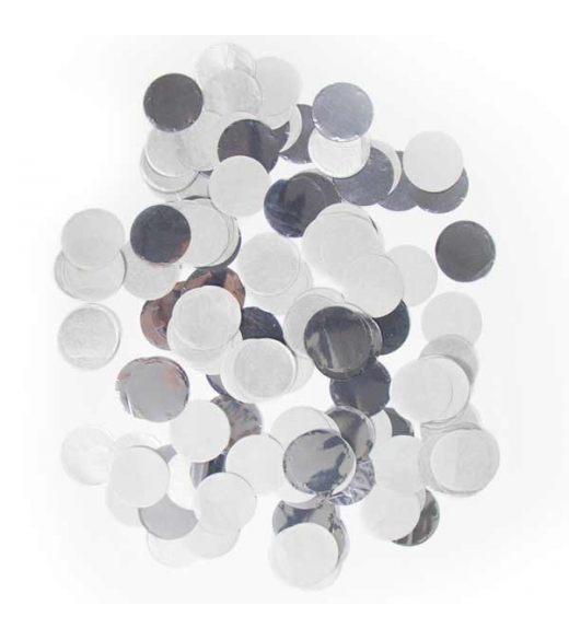 Store runde sølv og grå konfetti 14 g