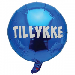 Blå folieballon Tillykke