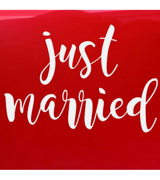 Klistermærke til bil - Just married