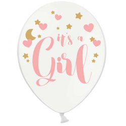 6 stk hvide balloner It's a Girl