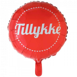 Rød folieballon Tillykke 46 cm