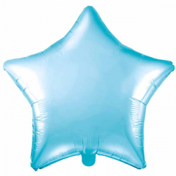 Lyseblå folieballon stjerne 45 cm