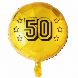Folieballon Guld 50. 46 cm