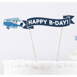 Happy B Day Lille Flyver kagepynt til fødselsdag