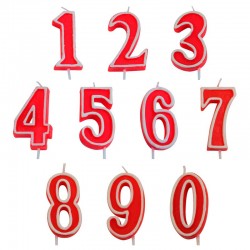 Røde lagkagelys tal 1 - 10 år