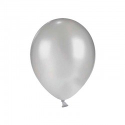 Ballon metallic sølv. 10 Stk.