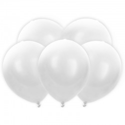Hvide LED balloner med lys. 5 Stk
